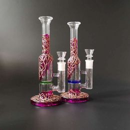 Hookahs Glass Bong Heady Glass Honeycomb PERC met de driehoek 9 inch 14mm Vrouwelijke gewricht 3mm dikke WP533