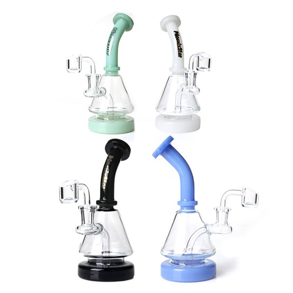 7 pouces DAB RIGNES BOCKAHS Verre Bong mélangé Pipes colorés Mini Bongs Recycle Recycle Rig Small Bubbler avec INSERT PERC FUMING Water Pipes