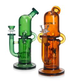 8.5 pulgadas Hookahs Glass Bong Bubbler Reciclador Fumar tubería de agua Rig Phoenix Glass Gong con cabezal de ducha Percolator bongs