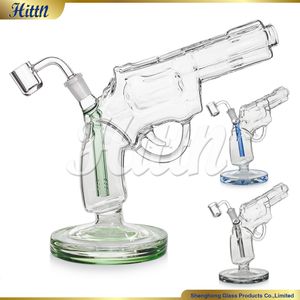 2024 Nouveau revolver dab gréement en tête glas glas gréage à huile Fumer à l'eau avec 14 mm banger en quartz vert noir de la fête des mères bleu 9 pouces