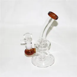 Narguilés verre Bong conduites d'eau 7 pouces Dab Rig peint personnages de dessins animés avec 14mm mâle herbe bol quartz banger clou