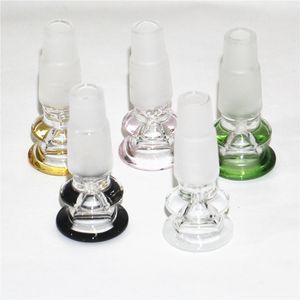 Narguilé bol en verre fumer 14mm18mm 2 en 1 joint double couches bols colorés 18mm bong tuyaux de fumée de diamant embouts de quartz bouchons de carb de verre