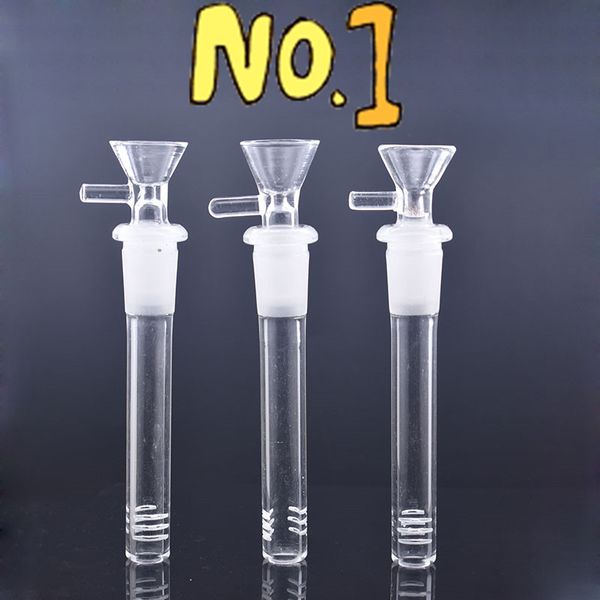 Narguilés verre downstem diffuseur 18mm mâle à 14mm mâle adaptateur vers le bas tige avec bol à fumer du tabac pour eau dab rig bong tuyaux