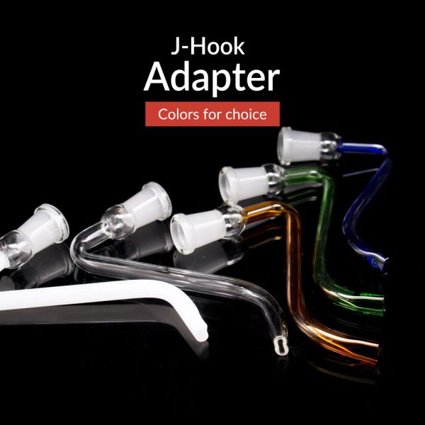 Hookahs Glass J Hook Adaptador 14 mm 18 mm Junta para pipa Agua Bongs Ash Catcher Bowl ZZ