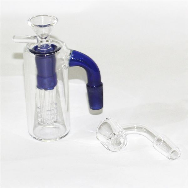 Narguilés Verre Récupération 14mm Mâle 90 Avec 4 Bras Arbre Perc Récupérateur Cendrier Adaptateur Pour Bongs D'eau Dab Rigs