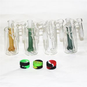 Hookahs Glass Reclaim Catchers 14mm 18 mm Ash catchers Adapters vervallen met 4 mm kwarts banger nagel en 5 ml siliconencontainers voor Dab Rig Bong