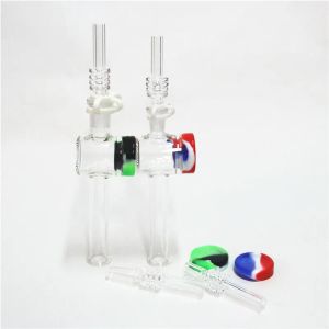 Waterpijpen Glazen Rig Stick Mini Nectar met Dikke Pyrex Clear Filter Tips Tester Stro Buis Waterleidingen siliconen wax potten 11 LL