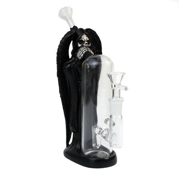 Hookahs Glass Shisha Accesorios para fumar Grim Reaper Style Dab Rig Tuberías de agua Bong Resina Tabaco con tazón