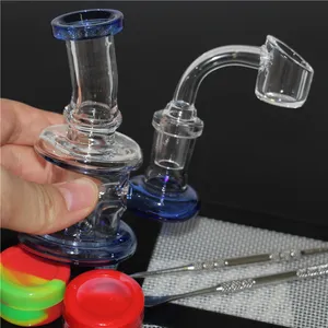 Hookahs glazen rookbanger draagbare shisha kommen mini waterpijpkom hoog borosilicaat tabakspijp crème mondstuk oliebrander mannelijk handgemaakt