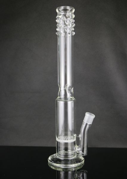 Cachimbas Vaso de agua Bong Panal Recto Claro Gotea Boca Bongs Atrapa hielo Pipa Tazón de 18.8 mm 17.5 