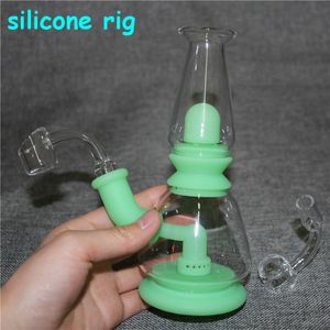 pipas de agua Resplandor en la oscuridad bong recto de silicona de alta calidad Bongs portátiles irrompibles Pipas de agua para fumar de silicona pipa de agua