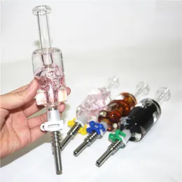 Narguilés Glycerin Glass NC Kit avec embouts en titane Pipes à fumer Dab Straw Oil Rigs Wax Dabber Tool Nectar Freeze Pipe