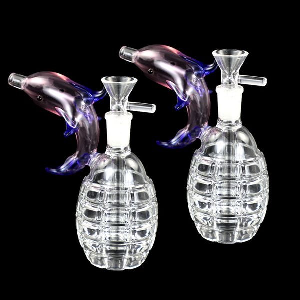 Los accesorios que fuman del tubo de agua del aparejo del lenguado de la cachimba de cristal de la forma de la granada de mano de las cachimbas Bong