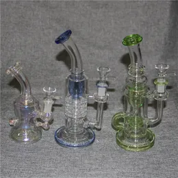 narguilés Heady dab rigs Verre Bong Fumer Pipe Perc Avec 14mm Adaptateur Bol bubber Tuyau D'eau recycleur bong d'eau