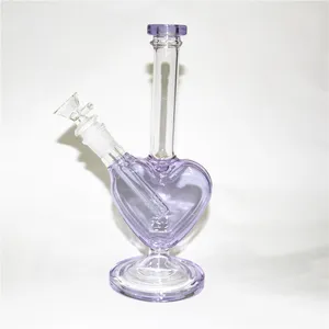 pipas de agua en forma de corazón bongs de vidrio bong plataforma petrolera pipas para fumar con tobogán y tazones masculinos colectores de cenizas de 14 mm plataforma para quemar aceite