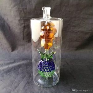 Narguilés Grand Ananas Crochet D'eau En Verre Bongs Accessoires, Pipes À Fumer Mini Coloré