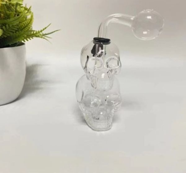 Narguilés Mini Dab Rigs Crâne Heady Bongs En Verre Conduites D'eau Unique Verre Bong D'eau Bubbler