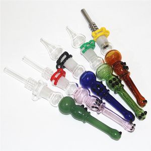 Hookahs Mini Necteur Bong Small Glass Pipes avec pointe en acier inoxydable Nail 14 mm Pipe d'eau DAB RIG