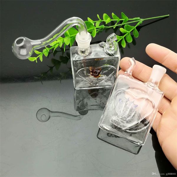 Cachimbas Mini Caja de cigarrillos de vidrio portátil Agua Tabaco Olla Venta al por mayor Bongs Quemador de aceite Tubos Agua