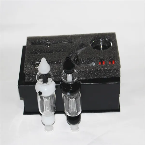 Hookahs Mini Kit Nector Fumer avec pointe en acier inoxydable de 14 mm Clip en plastique Cendrier en verre