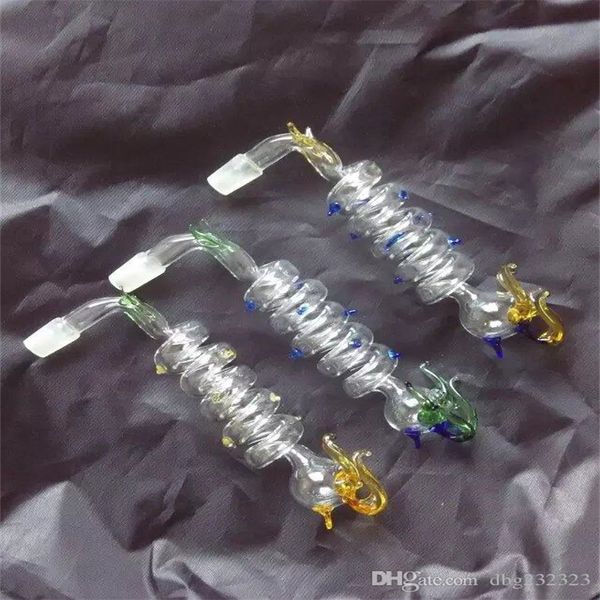 Narguilés Multi - pots de robinet en spirale bongs accessoires Pipes en verre coloré mini multi-couleurs