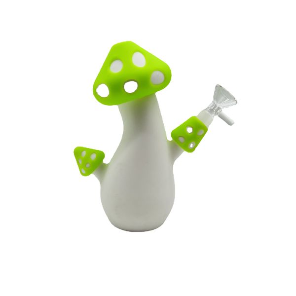 Narguilés champignon silicone bong conduite d'eau mini bongs avec bol en verre pipes à fumer incassable dab rig