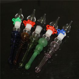 Narguilés Nectar Glass Kit avec acier inoxydable et quartz Nail Dabber Dish 14mm Pipes à eau Mini Bong