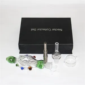 Hookahs nectar kit 14 mm mannelijke rookolie brander pijp dikke pyrex glazen pijpen siliconen container terugwinning nector