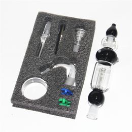 Hookahs Nectar Bong Set Two Funcation 14mm Oil Rigs Glass Water Pijp met Case Ash Catcher Dabber Tool