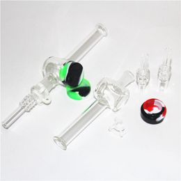 Narguilés Nectar Kit Embouts de fumer en verre avec plat à ongles en titane et quartz 10mm 14mm Pipe en verre
