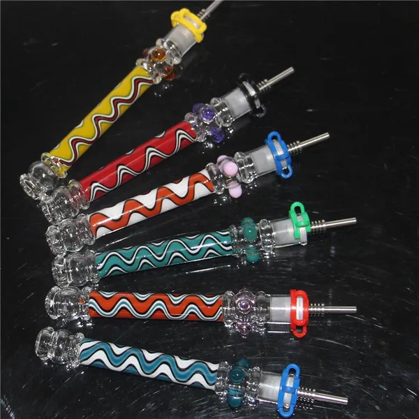 Hookahs Nectar Set con Domeless Ti Nail 10mm 14mm 18mm nector colector bongs tuberías de agua reciclador plataformas petroleras mini bongs de vidrio