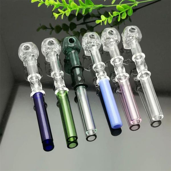 Narguilés nouvelle Europe et Americaglass pipe barboteur pipe eau Verre bong Deux ronds double couleur os du crâne pot droit