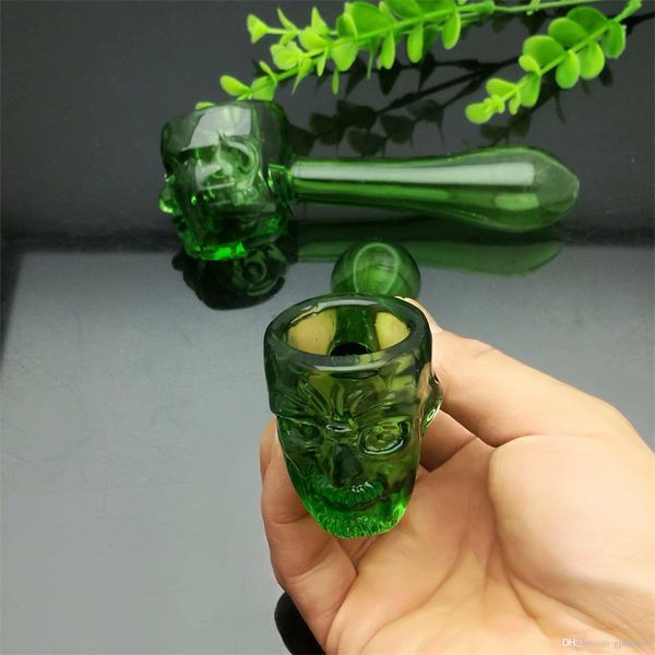 Narguilés Nouveau tuyau en verre fantôme vert Bongs en verre Brûleur à mazout Pipe à eau en verre Plates-formes pétrolières Fumeurs