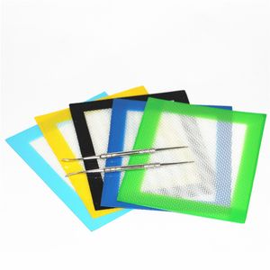 narguilés antiadhésifs tampons de cire de silicone fda tapis d'herbes sèches 101mm x 127mm feuilles de dabber bocaux outil dab vaporisateur pour dab rig bangs en verre