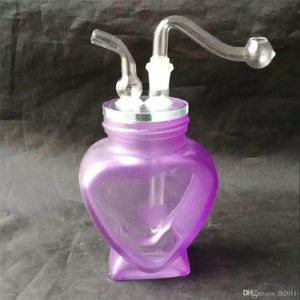 Hookahs Peach Heart Frosted Water Hookah, groothandel Glass Bongs, Oil Burner Glass Water Pipes,