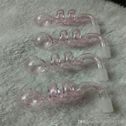 Hookahs roze spiraalvormige doekjes glazen bongs accessoires glazen rookpijpen kleurrijke mini-multi-kleuren