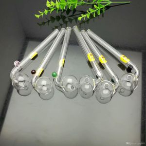 Hookahs Gedrukt Glimlachende gezicht Lange buigpot Glass Bongs Glas Rookpijp Waterpijpen Olielig