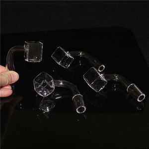 Hookahs Quartz Sugar Cube Banger Nail 10mm / 14mm / 18mm / 19mm Femelle Mâle Véritable Quartz Poli Joint Clair Pour Tuyaux Carrés Fumer Bols À Glissière En Verre Dab Rigs