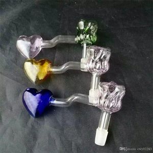 Coscushs Rose Peach Heart Smoke Pot en gros Bangs en verre Bongs, pipe d'eau en verre