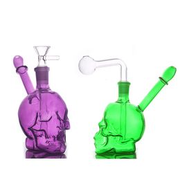 Waterpijpen Shisha Mini Dab Rigs Skull Heady Glass Oil Burner Bongs Waterleidingen Unieke Ash Catcher Bong met Downstem Oil Burner Pipes