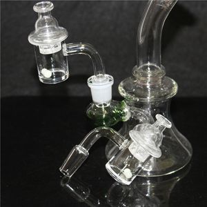 Hookahs Korte nek Quartz Banger Carb Cap Set 25 mm kwarts nagel 14 mm mannelijke vrouwelijke TERP platte bovenste knallers voor Dab Rigs Glass Bongs