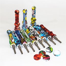 Hookahs siliconen nectar kits met kwart tips 14 mm nector kit mini siliconen tabakspijpen voor olieverstift glazen bong