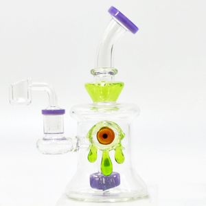 Hookahs vaste basis water drop oog decoratie heady glazen bong waterpijp dab rig sigaar met vrouwelijke kwarts banger rookset