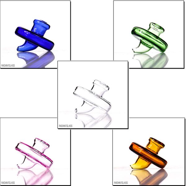 Narguilés couleur unie Carb Cap dôme couleur différente pour bangs en verre conduites d'eau dab plates-formes pétrolières 4MM Quartz thermique banger Nails