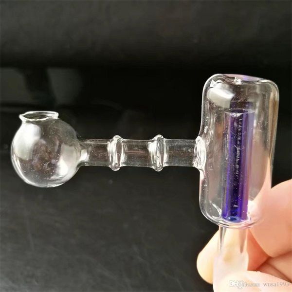 Narguilés droit double pot de filtrage en gros bongs en verre brûleur à mazout conduites d'eau en verre plates-formes pétrolières sans fumer