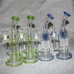 Hookahs rechte perc heady glazen bongs bongs ball vorm waterpijpen n gaten percolator 7 inch 14 mm kleine mini -olie dab rigs met kom