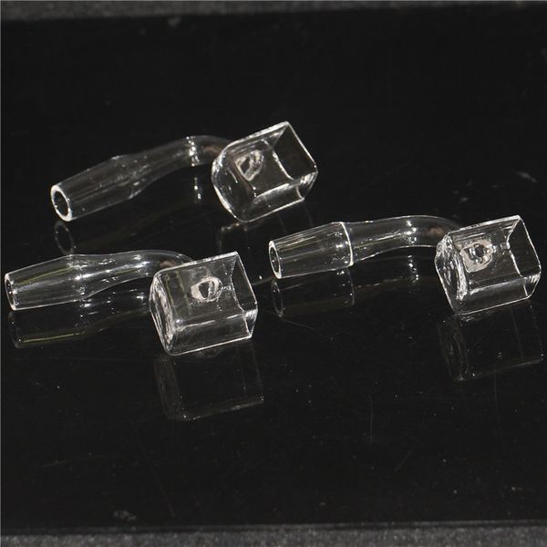 Hookahs Suber Cube Cuarzo Banger Nail Con 10mm 14mm Macho Articulación Diamante Nudo Punta de cuarzo Clavos para 20mmOD Calentador de bobina