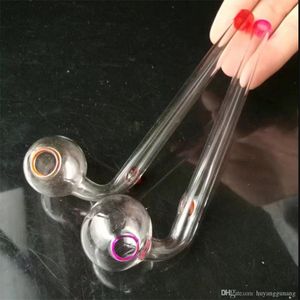 Narguilés Le nouveau pot long et incurvé à pulvérisation bicolore Bongs en verre en gros, eau en verre de brûleur à mazout