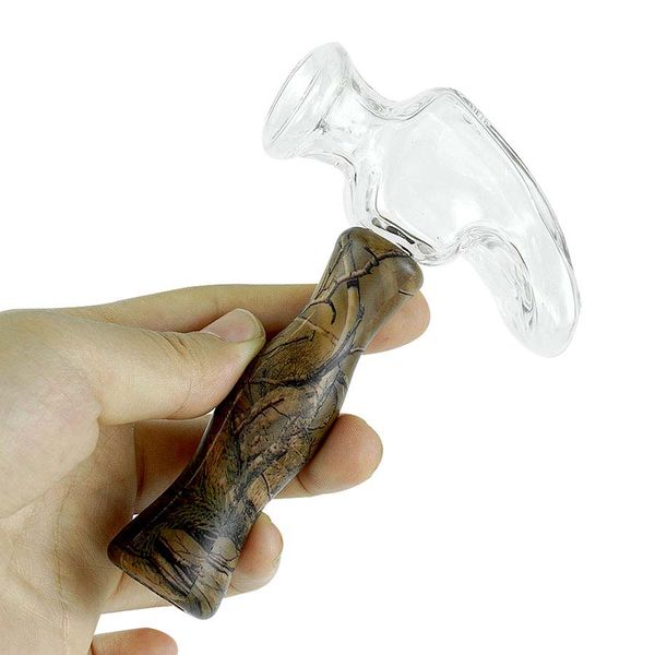 Hookak Bongs 4.6 '' Mini tuyaux à main Fumer Bong pipe à eau en verre plates-formes pétrolières marteau en silicone