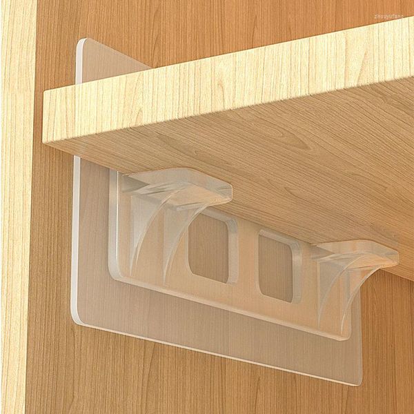 Ganchos 1/6/10 Uds soporte de partición de armario Clips de soporte para estante clavijas adhesivas colgador de pared pegatina para baño de cocina